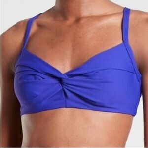 Athleta Women's Royal Blueish purple Twist Bralette swim top 36 B/C